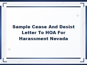 Sample Cease and Desist Letter to Nevada Hoa
