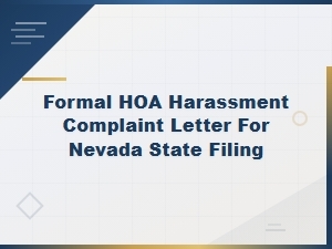 Filing an Hoa Harassment Complaint in Nevada
