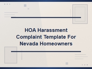 Nevada Hoa Harassment Complaint Template for Homeowners