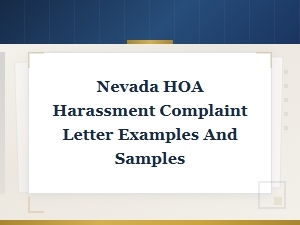 Nevada Hoa Harassment Complaint Letter Examples