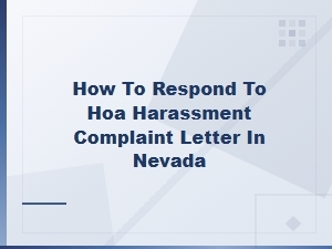 Responding to an Hoa Harassment Complaint in Nevada