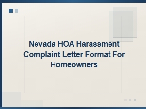 Filing an Hoa Harassment Complaint in Nevada