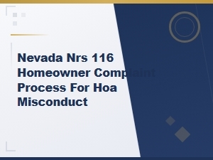 Filing an Hoa Misconduct Complaint Under Nrs 116