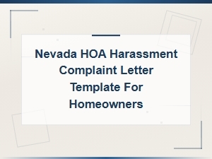Nevada Hoa Harassment Complaint Letter Template