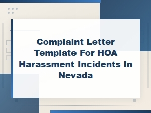 Nevada Hoa Harassment Complaint Letter Template