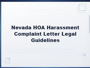 Nevada Hoa Harassment Complaint Letter Guidelines
