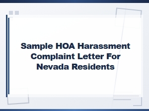 Sample Hoa Harassment Complaint Letter for Nevada