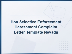 Hoa Selective Enforcement: Nevada Complaint Letter