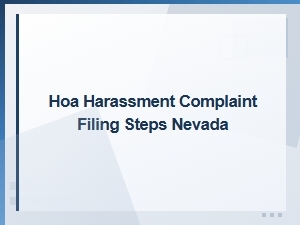 How to File an Hoa Harassment Complaint in Nevada